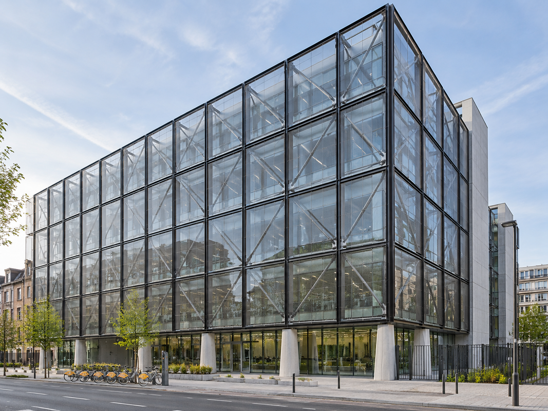 Bâtiment Frame à Schaerbeek: espaces de bureaux modulables au cœur du MediaPark